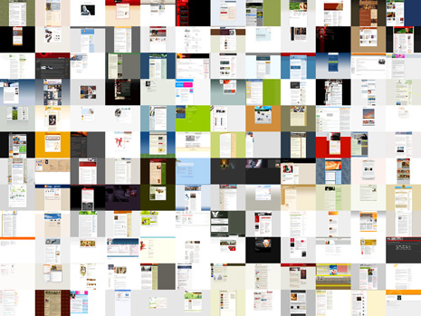 Mosaic composed from screenshots of 144 sites added to the CSS Vault within the last four months