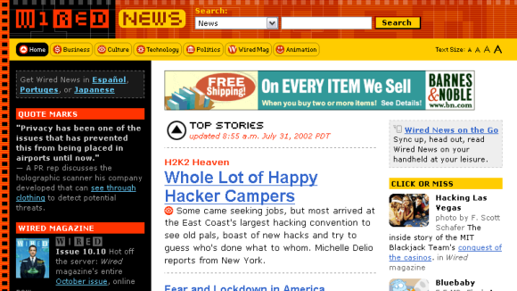 Wired News home page