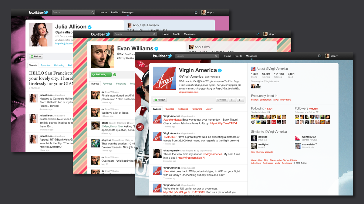 #NewTwitter profile pages