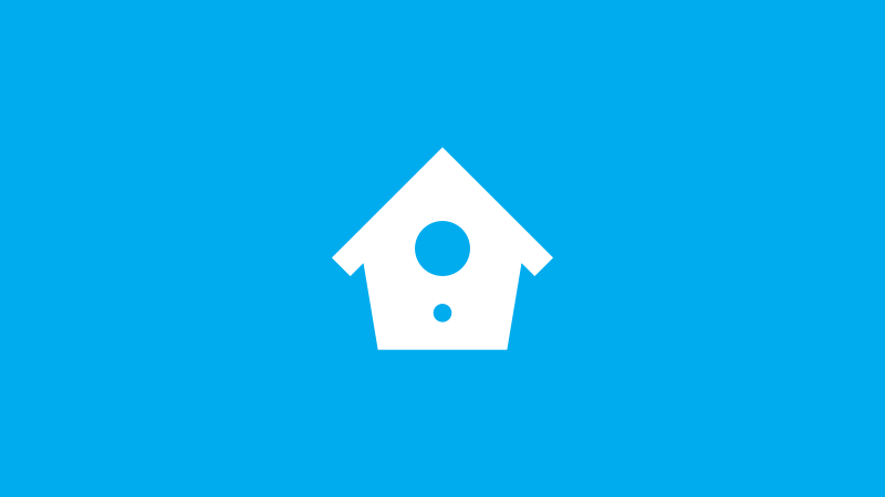 Birdhouse icon used as home stating with #Newtwitter