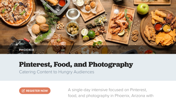 FLOCK page header for a Pinterest food photography event