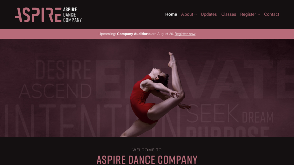 Aspire Dance Company: homepage header